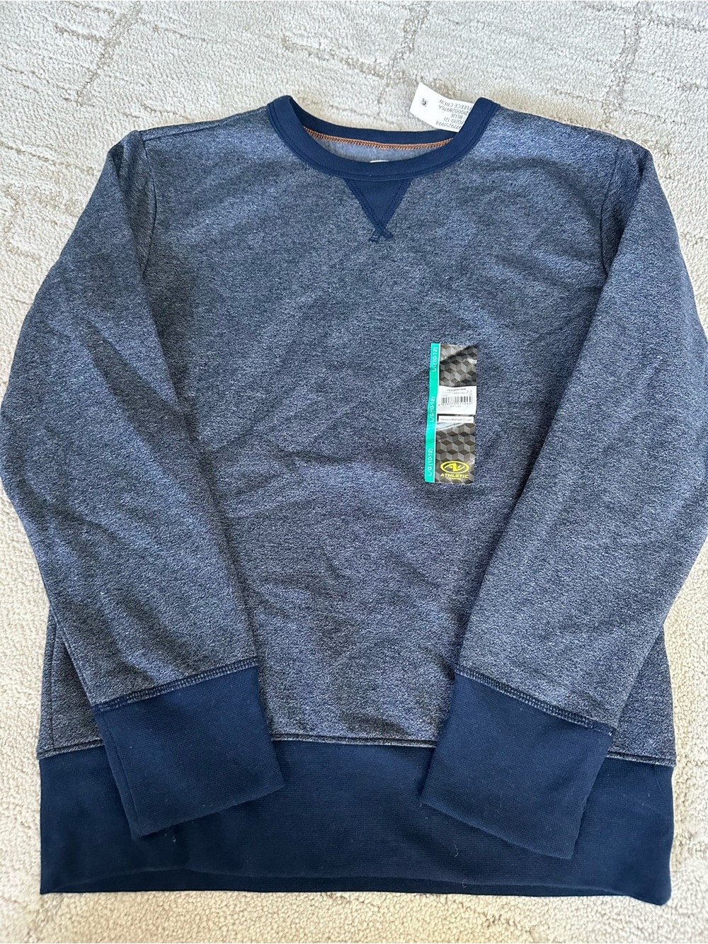 NWT Boys Heather Navy Crewneck Sweatshirt Size L